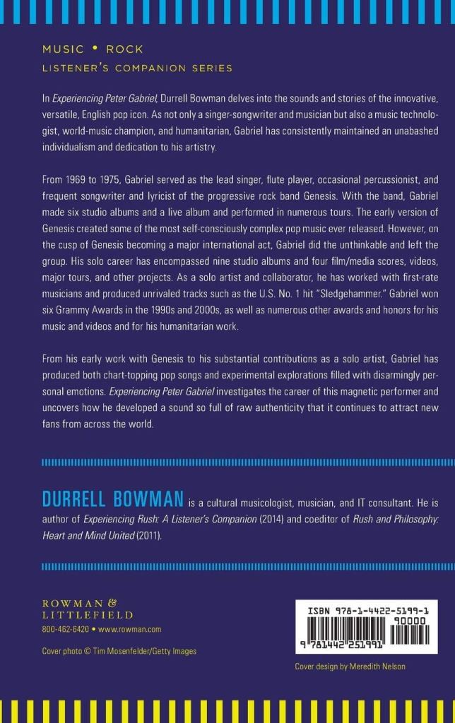Experiencing Peter Gabriel (back cover)
