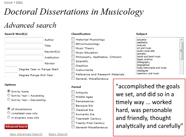 Doctoral Dissertations in Musicology